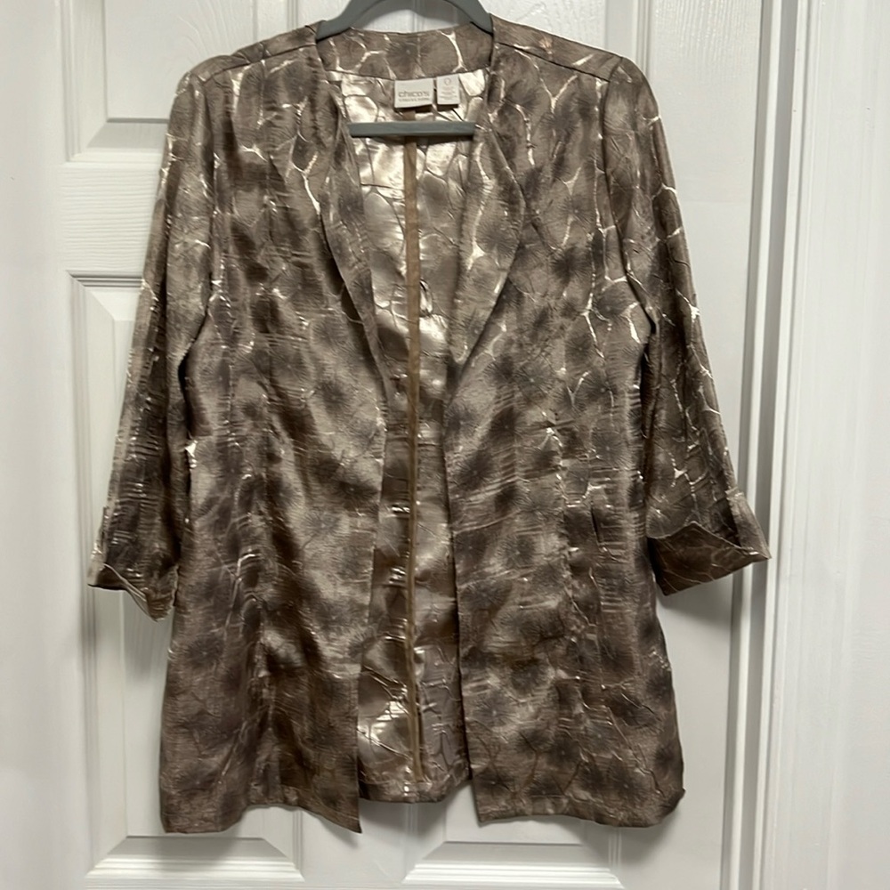 Chicos shimmery iridescent lightweight jacket - size 4 (Chico’s size 0)